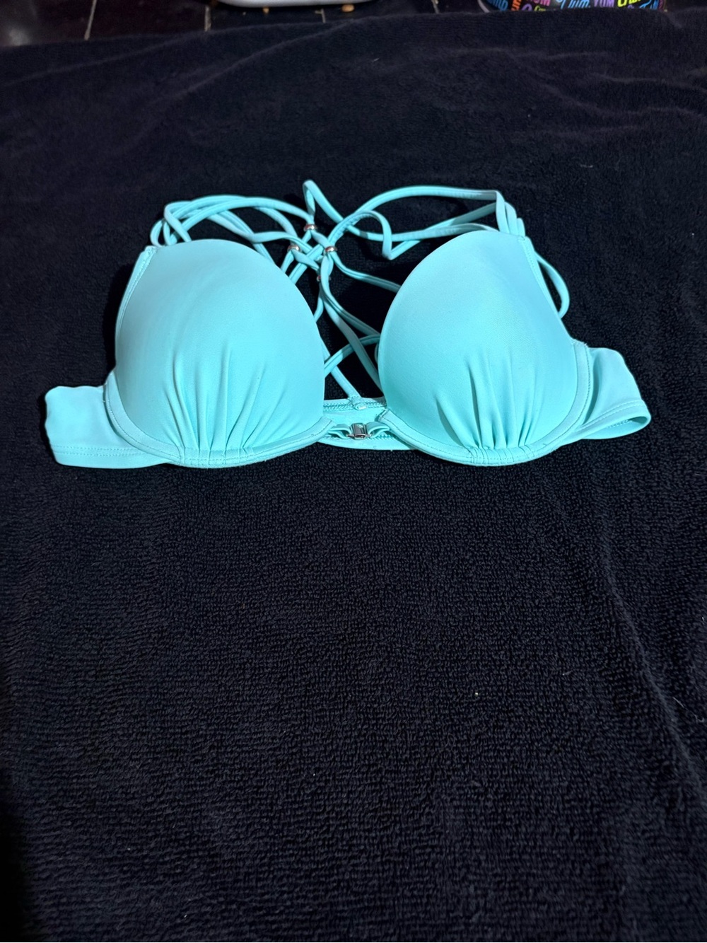 Light Blue Strappy Push-Up Bikini Top